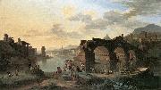 HEUSCH, Jacob de River View with the Ponte Rotto sg oil painting artist